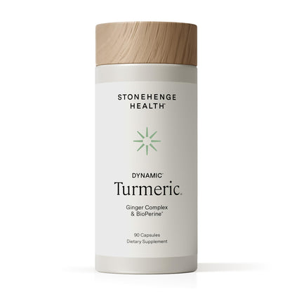 Stonehenge Health Dynamic Turmeric Curcumin with Ginger – High Potency 1,650 mg, BioPerine, 90 Vegetarian Capsules