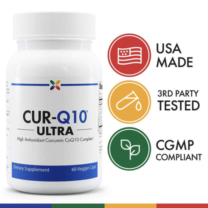 Stop Aging Now CUR-Q10 Ultra Complex - Curcumin2K & MAX-Q10, 60 Vcaps (3 Pack)
