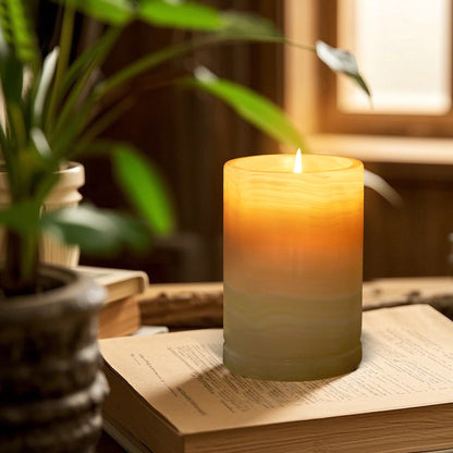 Story of Stone Refillable Marble Candle — Lemon & Vanilla Soy Wax with Glass Inserts