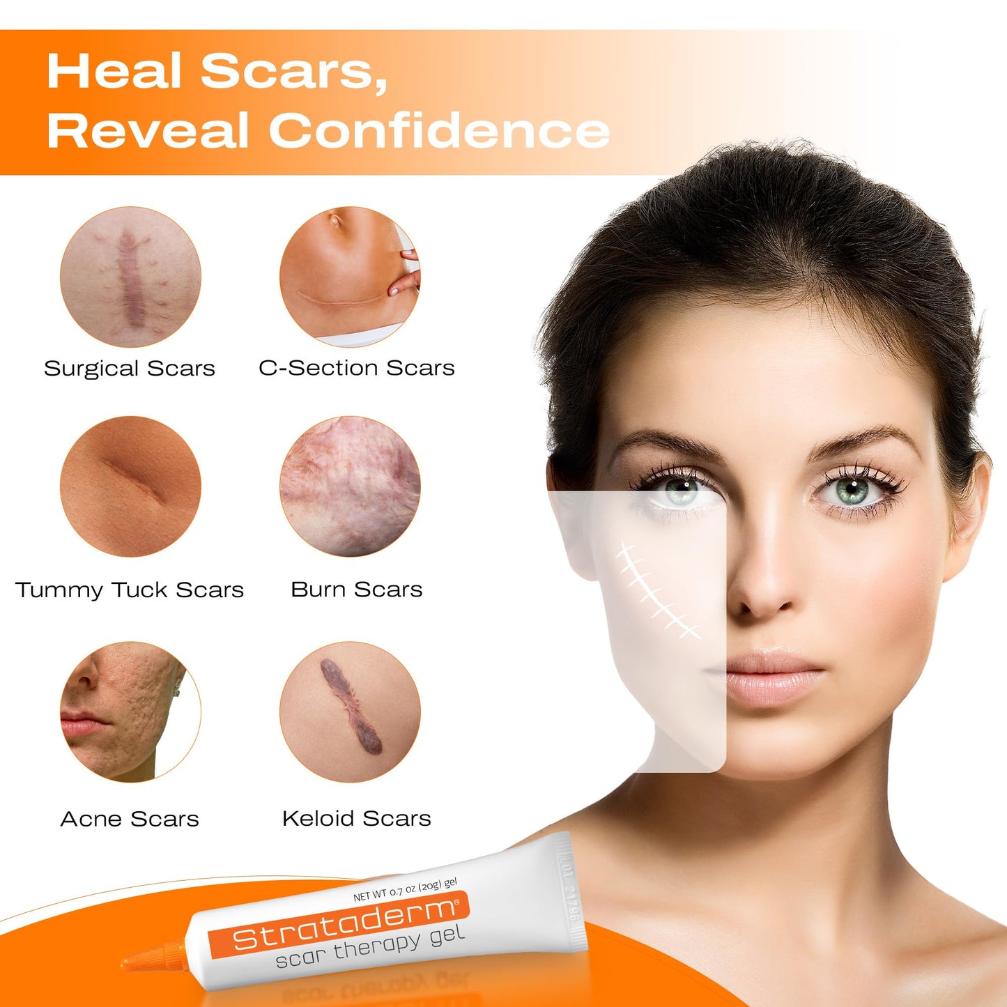 Strataderm Professional Scar Gel | For Old & New Scars, Reduces Redness & Itch
