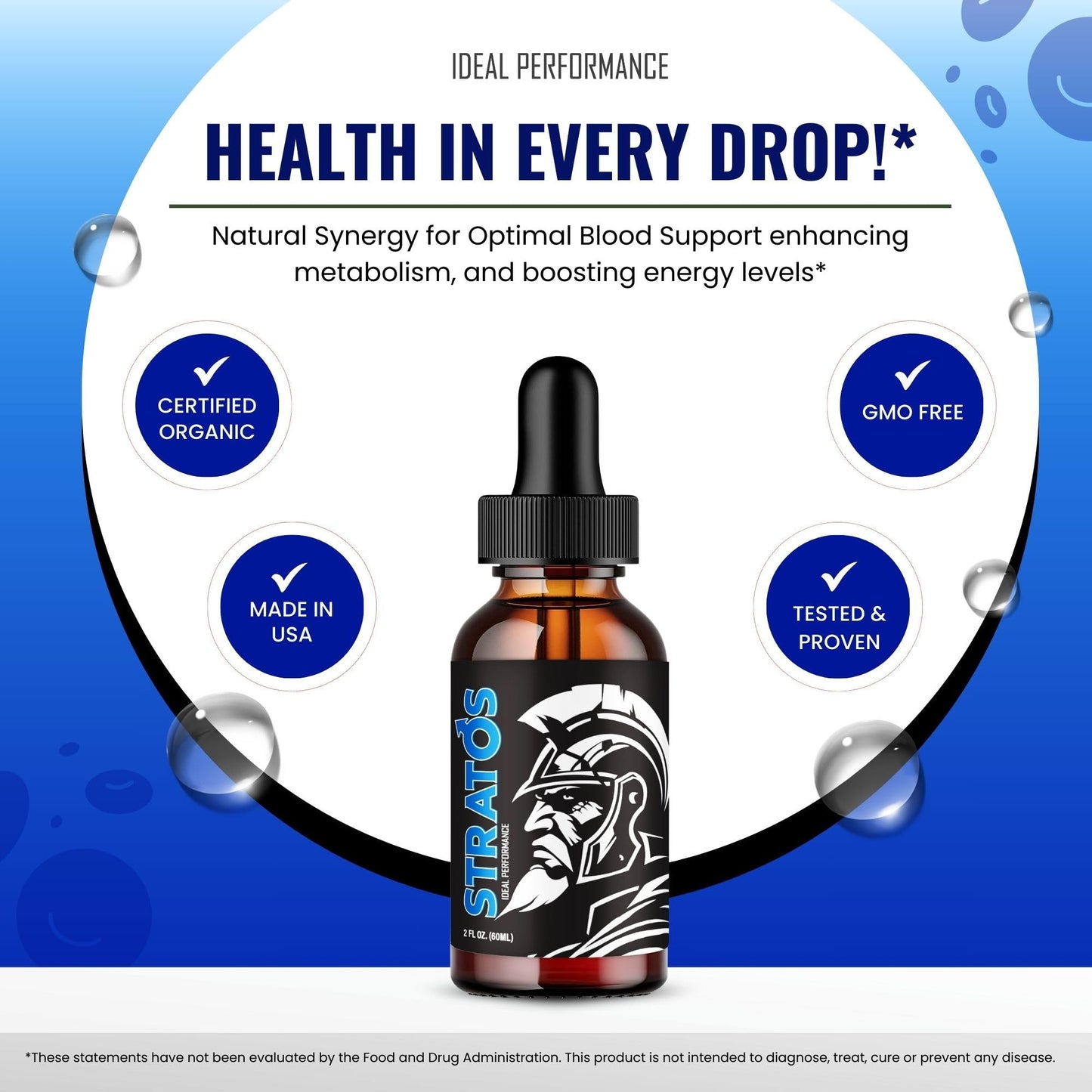 Stratos Drops Official Liquid Drops – Male Enhancement, Maximum Strength, Endurance & Health (5 Pack)