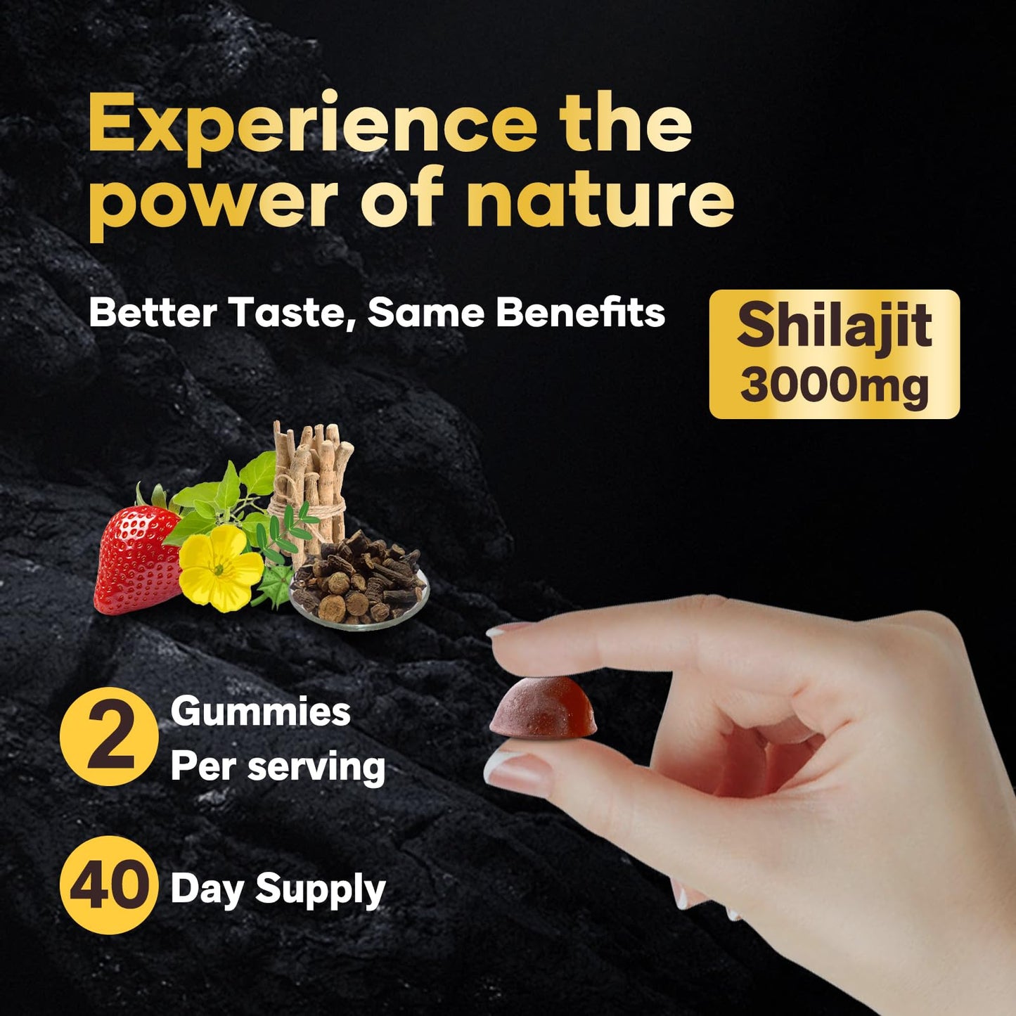 Pure Himalayan Shilajit Gummies Gold – Lab Tested, Ashwagandha & Gokshura