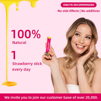 Strawberry Shilajit Honey Sticks for Women | Hormonal Balance & Energy