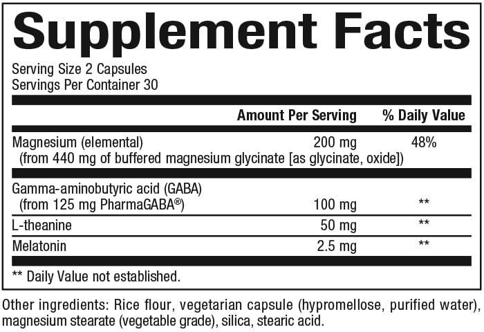 Stress-Relax Nighttime Magnesium Glycinate | 60 Capsules