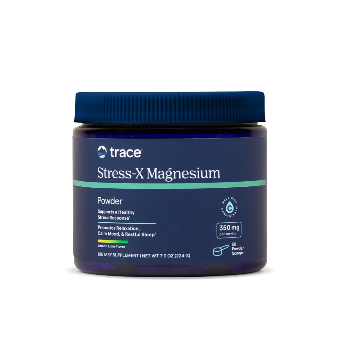 Trace Minerals Stress-X Magnesium Powder 350mg – Supports Muscle Relaxation & Sleep
