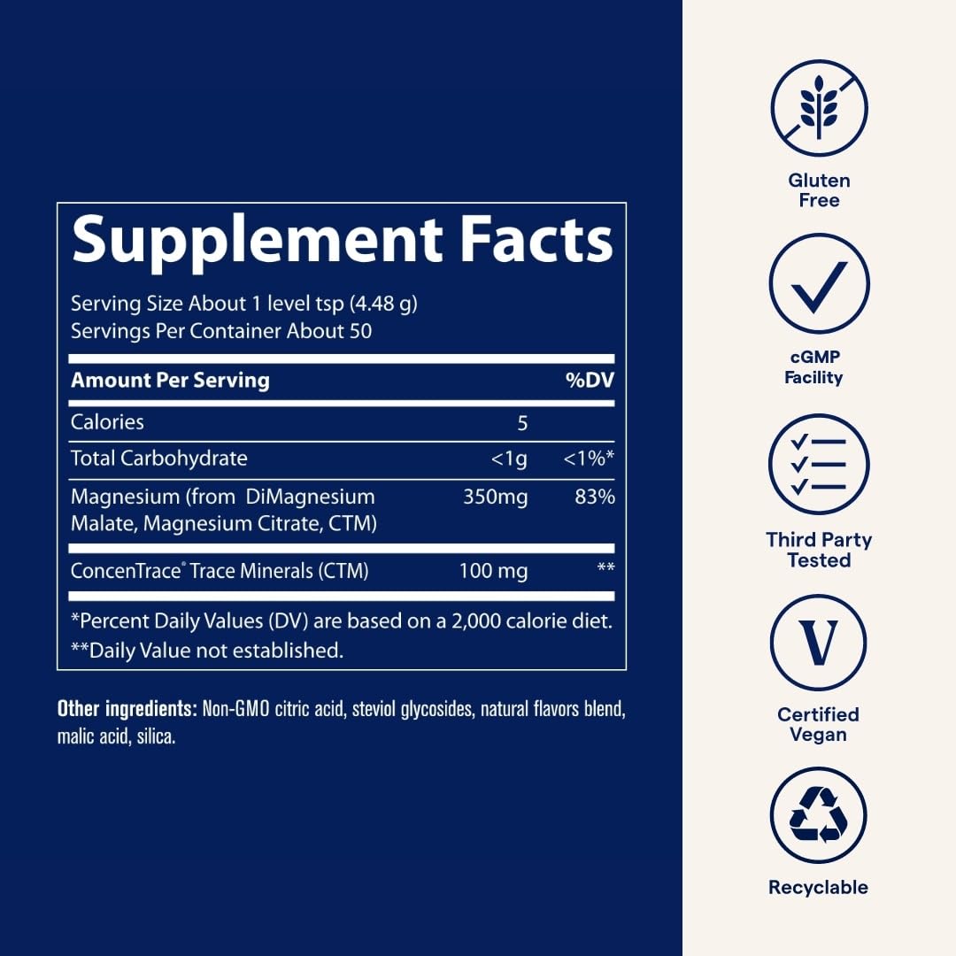Trace Minerals Stress-X Magnesium Powder 350mg – Supports Muscle Relaxation & Sleep
