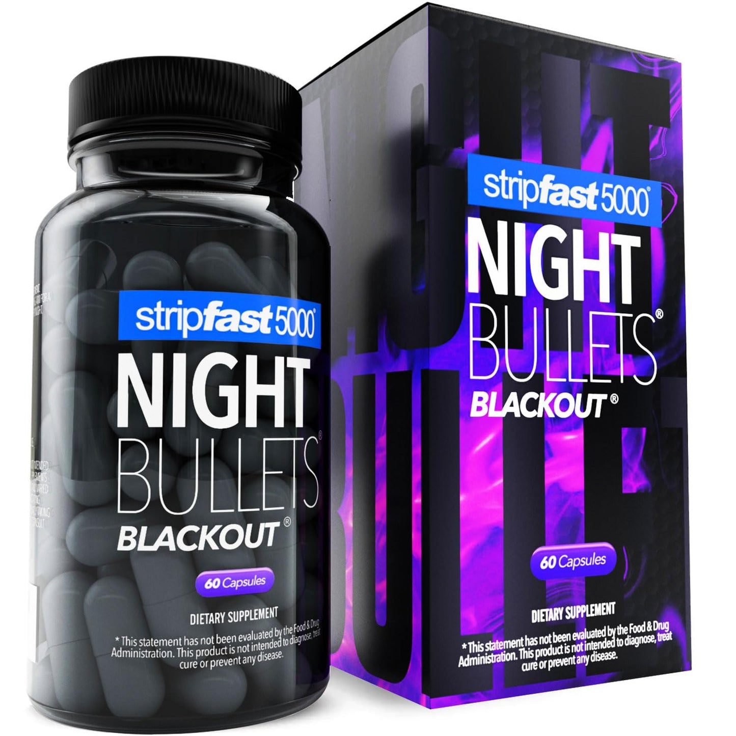 Stripfast5000 Night Bullet Capsules for Women and Men – 60 Count