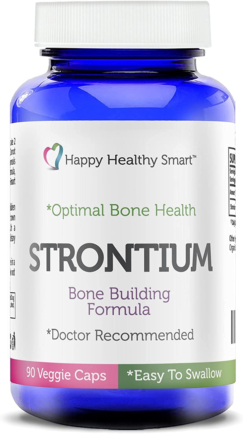 #1 Strontium Bone Health Supplement - Doctor Recommended Worldwide - 90 Veggie Caps Made in USA