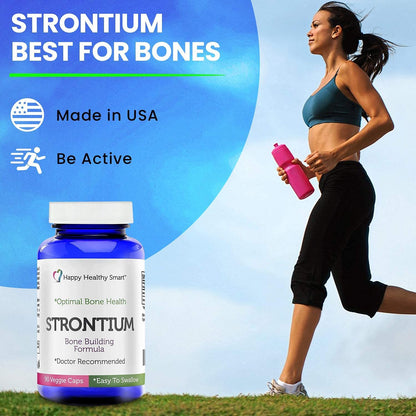 #1 Strontium Bone Health Supplement - Doctor Recommended Worldwide - 90 Veggie Caps Made in USA