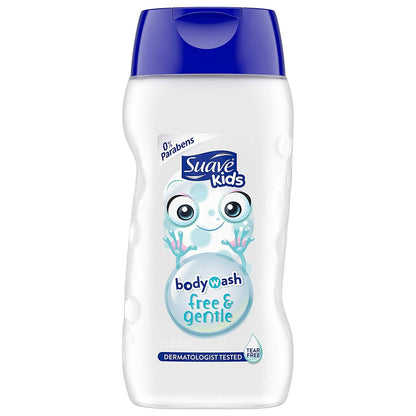 Suave Kids Free & Gentle Body Wash – Tear Free, 0% Parabens, 12 fl oz (355 mL) per Bottle, Pack of 3