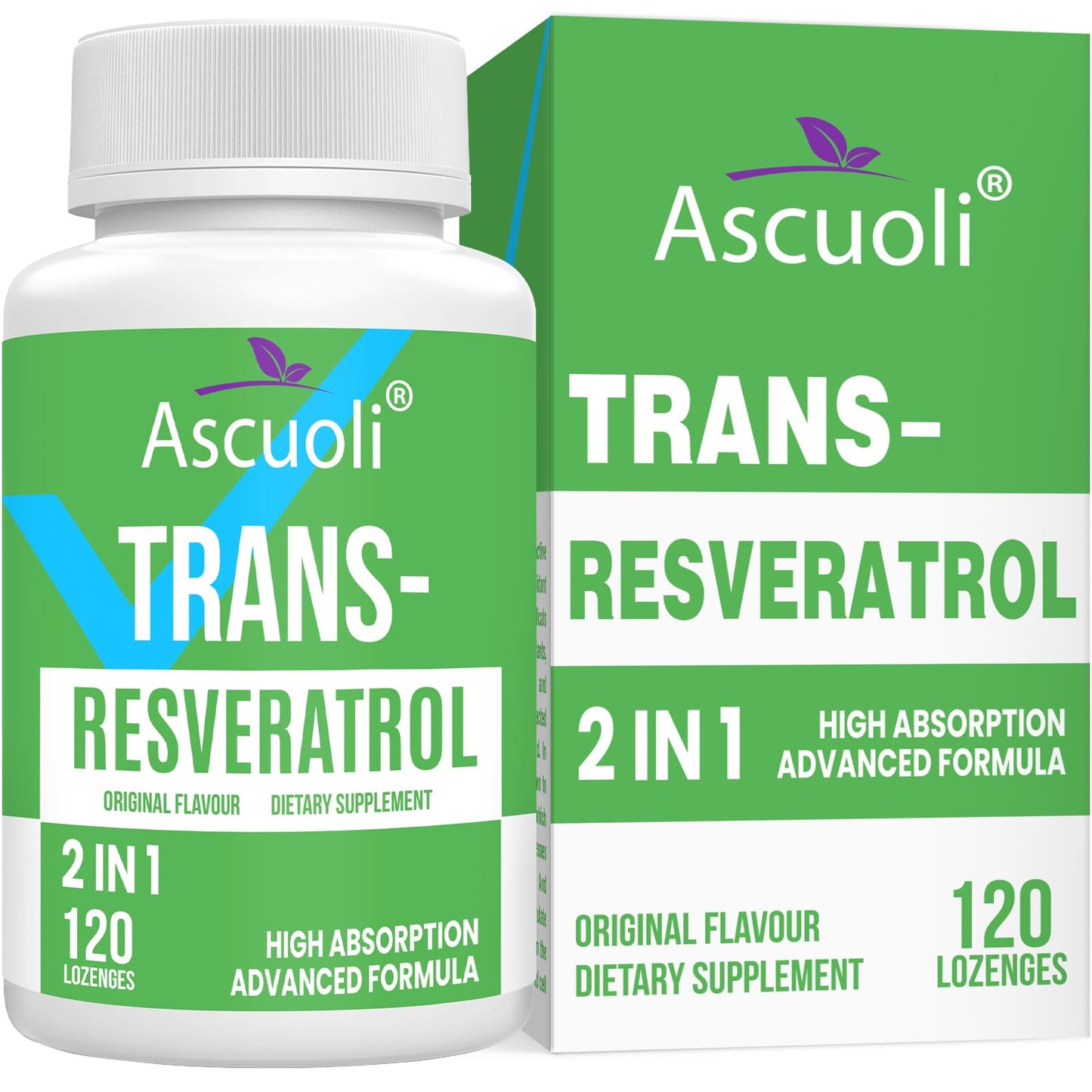 Sublingual Trans-Resveratrol Purity 99% – 3-in-1 NAD+ Boost, Immune & Energy Support | 120 Lozenge