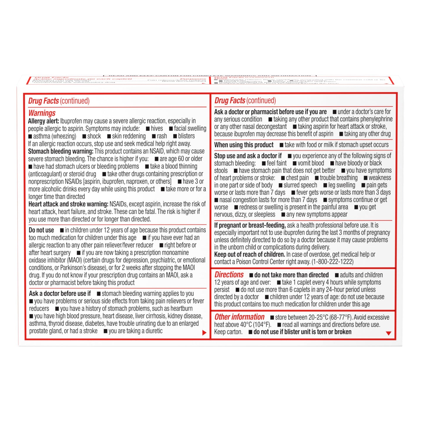Sudafed PE Non-Drowsy Head Congestion + Pain Relief Caplets with Ibuprofen 200 mg & Phenylephrine HCl 10 mg – 20 ct