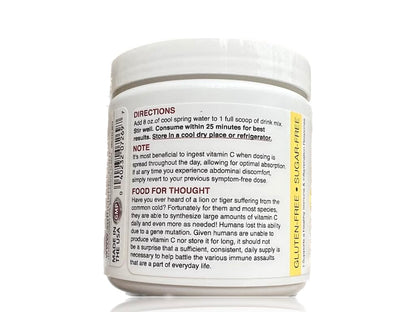 Sufficient-C High-Dose Vitamin C Lemon Peach Immune-Ade – 125g, Non-GMO