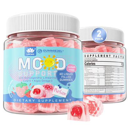 LILICARE Sugar Free Ashwagandha Mood Gummies – Calm Support, Vegan, 120 Count