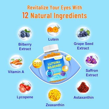 20mg Lutein & Zeaxanthin Gummies with Bilberry – Sugar Free Eye Health