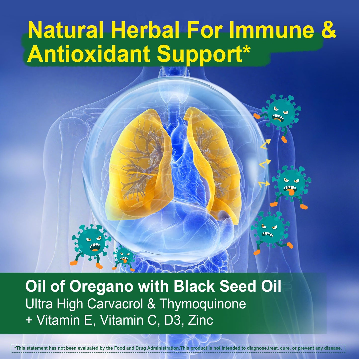 Oil of Oregano with Black Seed Oil Gummies – Liposomal, Sugar Free (2 Months) | Immune Support