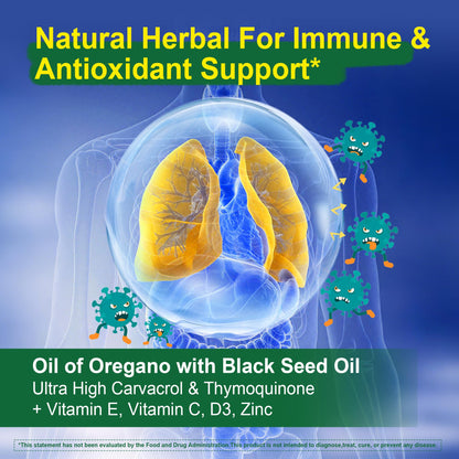 Oil of Oregano with Black Seed Oil Gummies – Liposomal, Sugar Free (2 Months) | Immune Support