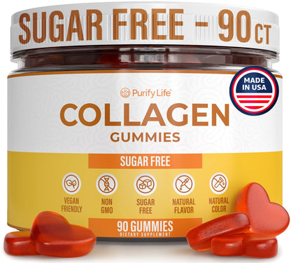 Sugar-Free Marine Collagen Gummies – 90 Chews, 500mg, Gluten Free