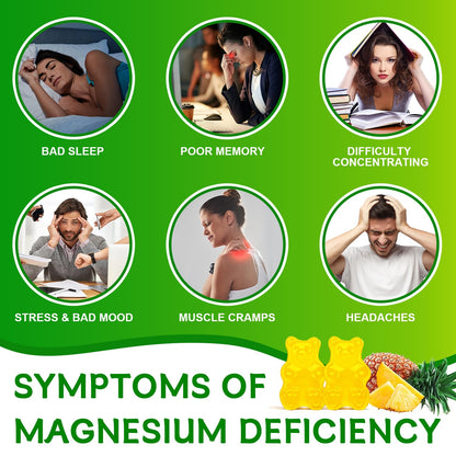 Sugar Free Magnesium Glycinate Gummies – 400mg Glycinate + 200mg L-Threonate, 60 Gummies