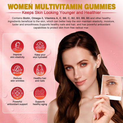 Sugar-Free Women's Multivitamin Gummies – Methylated Multivitamin with Omega-3, Enzymes & Antioxidants (60 ct)