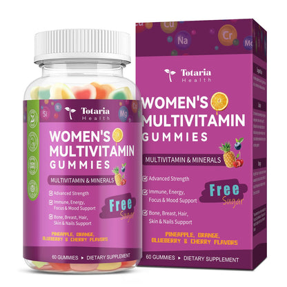Sugar Free Women's Multivitamin Gummies with Iron – Immune & Skin Health | 60 Count