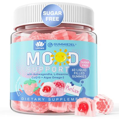 Sugar Free Ashwagandha Calm Gummies | L-Theanine, Vitamin D3, Vegan Omega-3