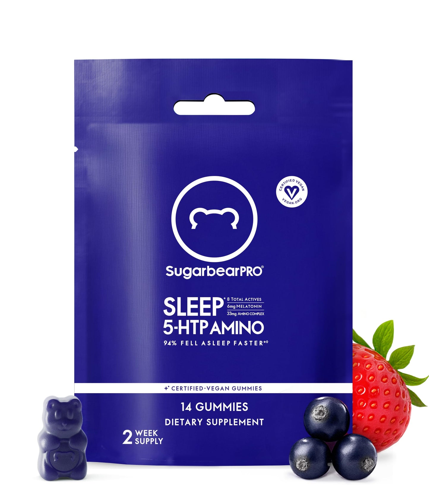 SugarBearPro Sleep Gummy 14 Day Supply - 6mg Melatonin, Vegan