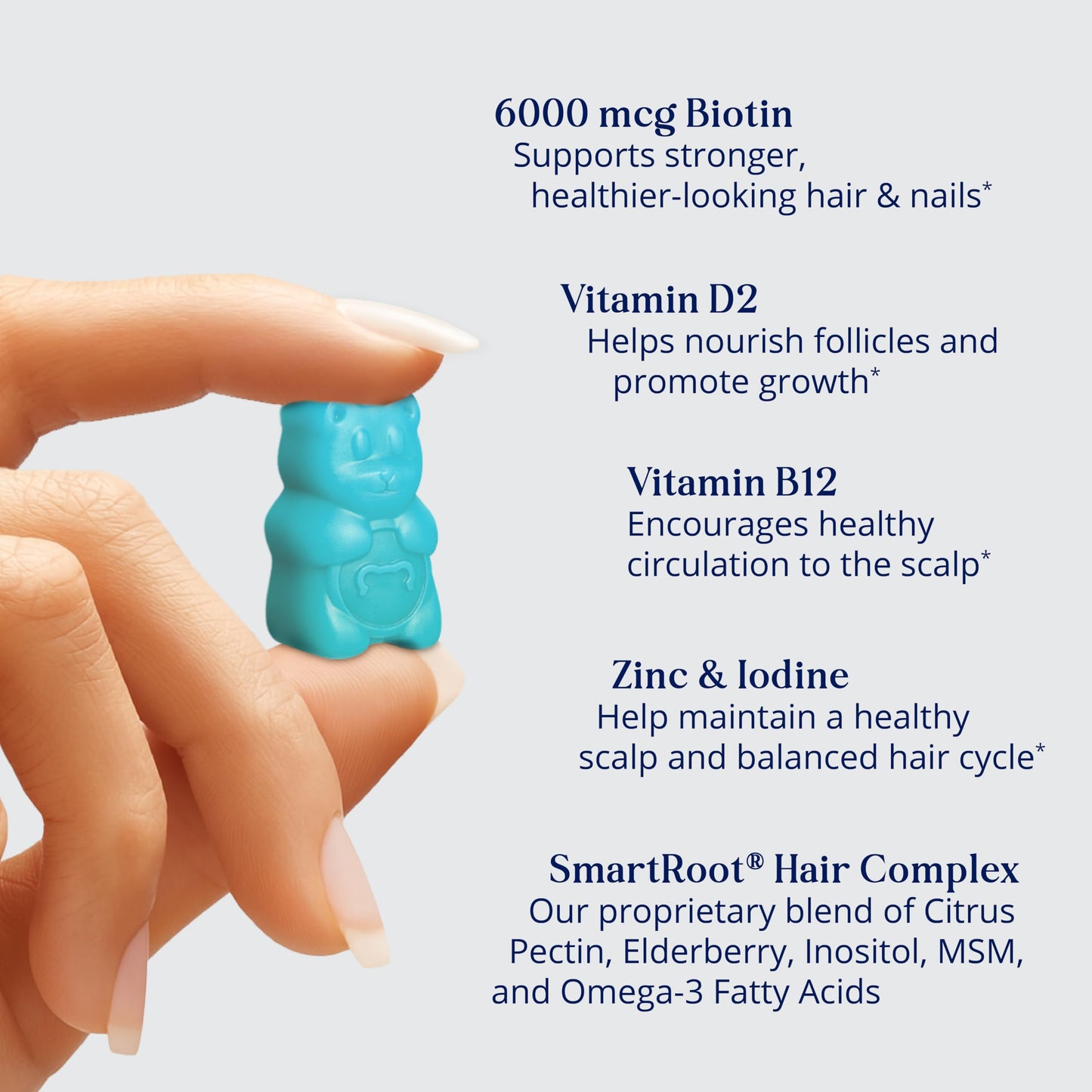 SugarBearPro Hair Vitamin Gummy – 3 Month, Extra Strength Biotin 6000mcg | Vegan, Kosher, Halal