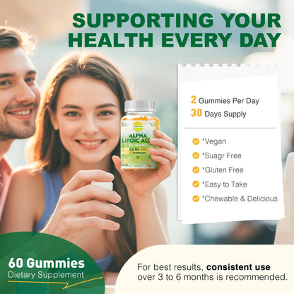 SUGAWITA R-Alpha Lipoic Acid 600mg + Benfotiamine – Nerve Support Gummies (Vegan)