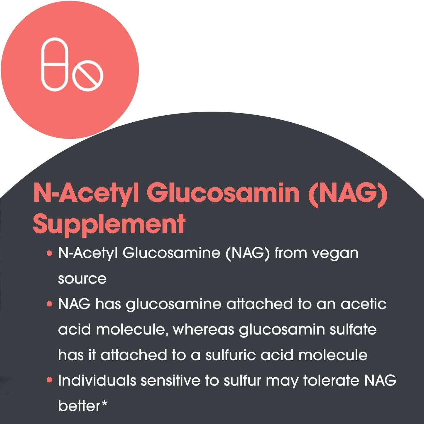 N-Acetyl D-Glucosamine 500mg (NAG) – Joint Support, Vegan Capsules (90)