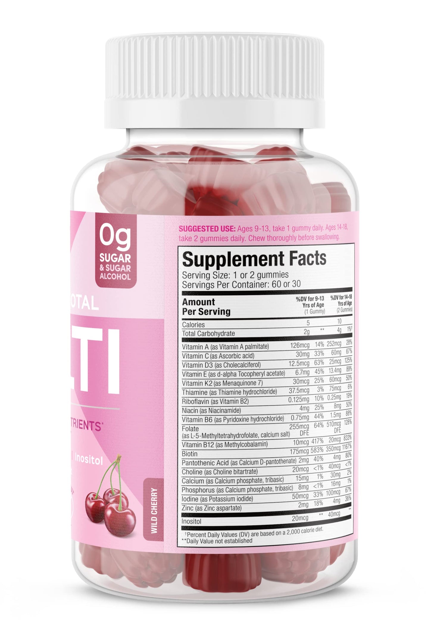 SUKU Teen Girl Multivitamin Gummies - Vitamins A, B12, C, D3, E, Biotin & Zinc