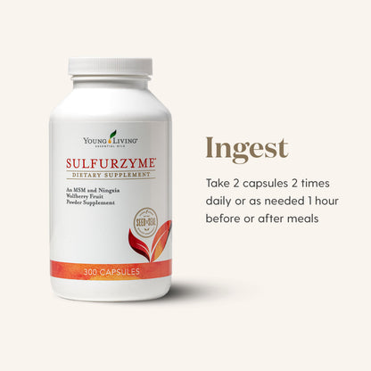 Young Living Sulfurzyme, 300 Capsules | Supports Joint Health, Skin & Hair, MSM & Wolfberry Powder Blend