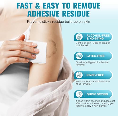 Summerbrite Adhesive Remover Wipes XL – No-Sting & Gentle for Skin, Ostomy & Dressings (36 Pack)