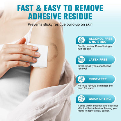Summerbrite Adhesive Remover Wipes XL – No-Sting & Gentle for Skin, Ostomy & Dressings (36 Pack)