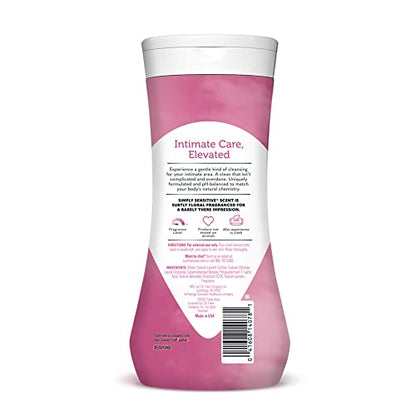 Summer's Eve Simply Sensitive Daily Gentle Wash – Gentle, pH-Balanced Body Wash for Women, Odor Control, 15 oz (Pack of 3)