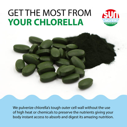 Sun Chlorella 500mg – Whole Body Wellness Green Algae Superfood | Immune Support, Gut Health