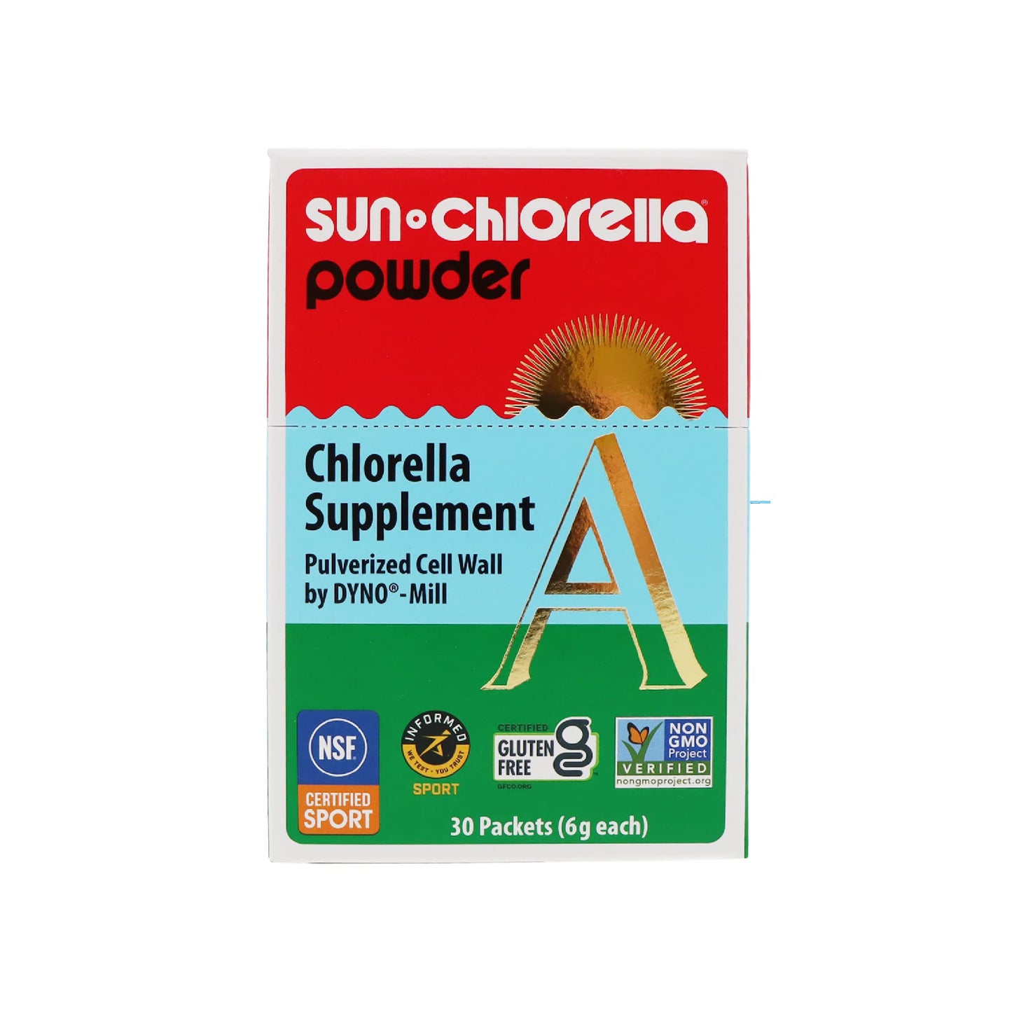 Sun Chlorella Powder Green Algae Superfood – Immune Support, Gut Health & Natural Energy | Non-GMO | 30 Packets