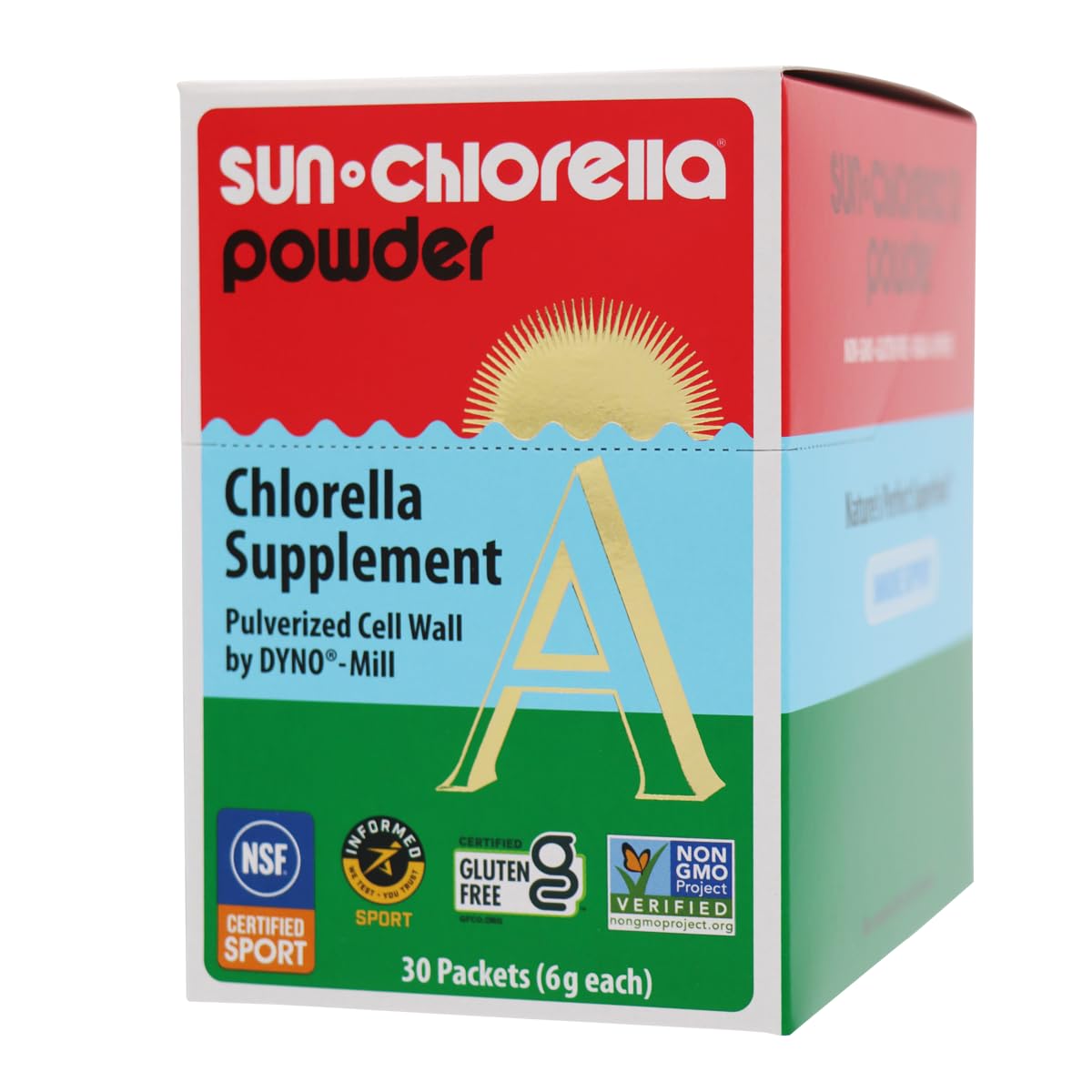 Sun Chlorella Powder Green Algae Superfood – Immune Support, Gut Health & Natural Energy | Non-GMO | 30 Packets