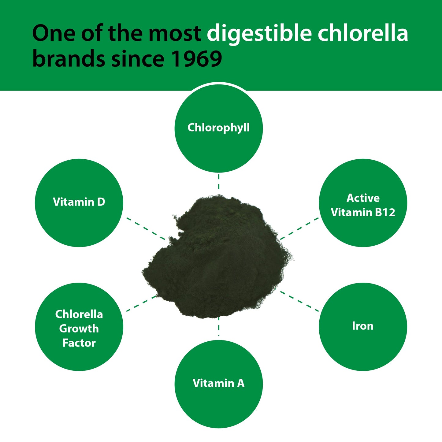 Sun Chlorella Powder Green Algae Superfood – Immune Support, Gut Health & Natural Energy | Non-GMO | 30 Packets