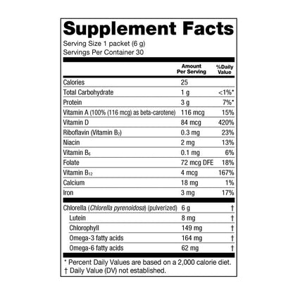 Sun Chlorella Powder Green Algae Superfood – Immune Support, Gut Health & Natural Energy | Non-GMO | 30 Packets