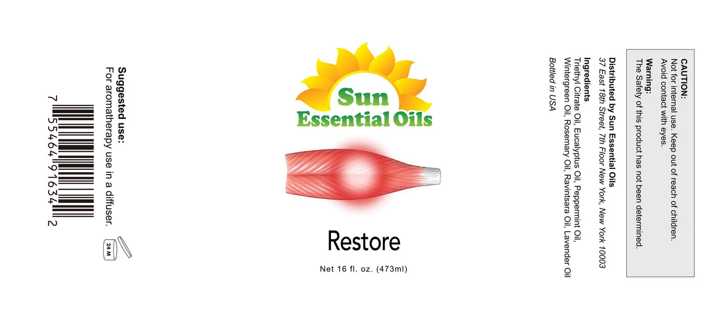 Sun Essential Oils Deep Muscle Ease Blend 16oz – Aromatherapy & Muscle Relaxation