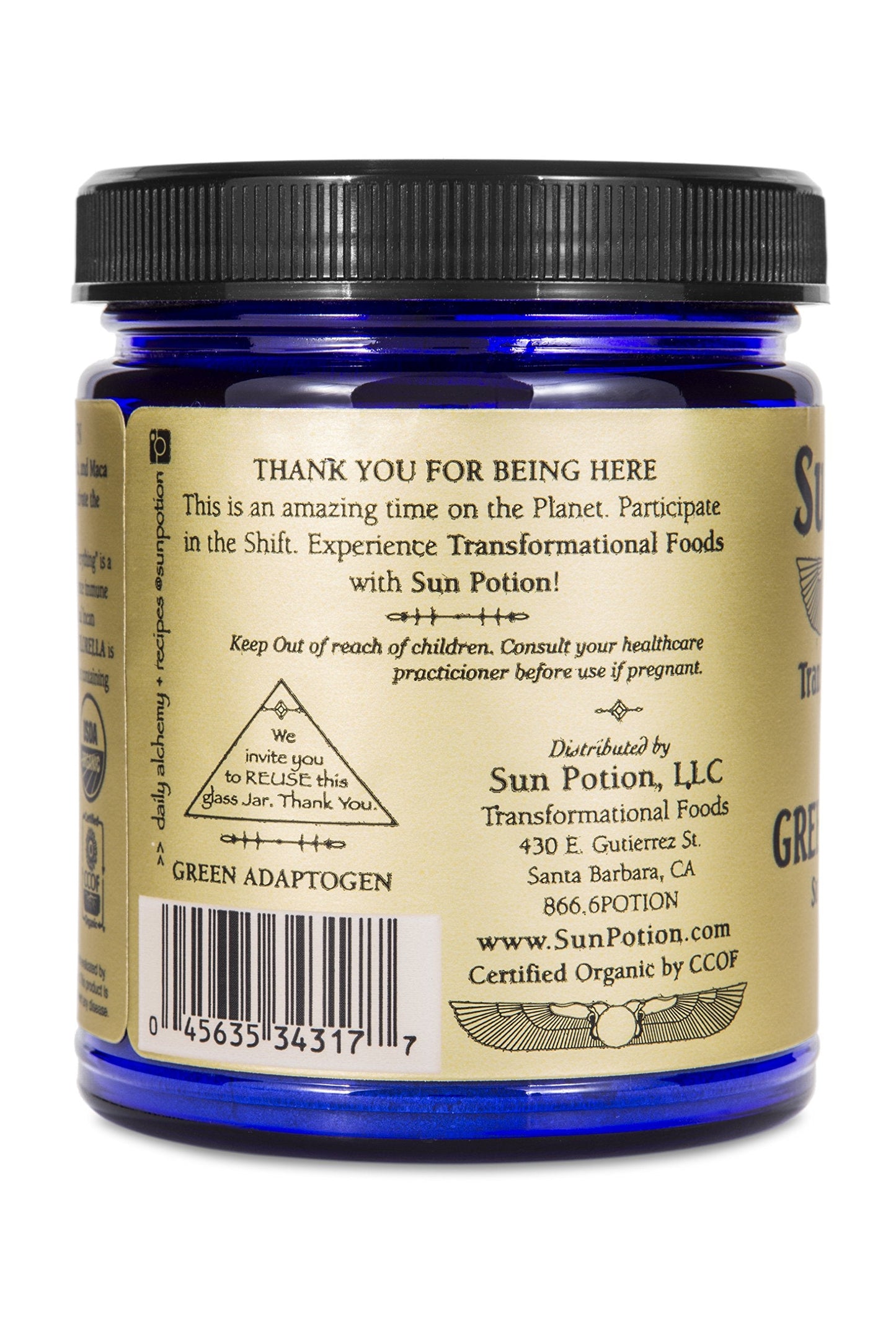 Sun Potion Green Adaptogen Powder 111g | Activate Energy & Balance