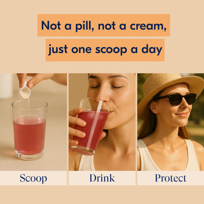 Sun Powder Mocha Skincare Support Supplement – 3-in-1 Formula, 30 Servings