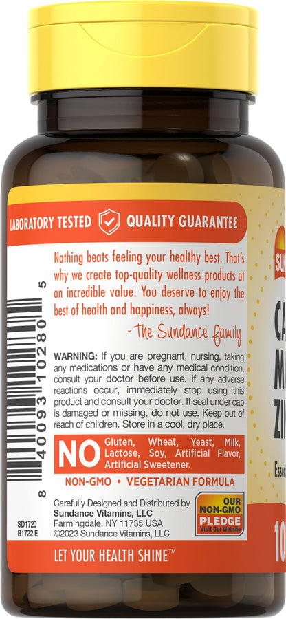 Sundance Calcium Magnesium Zinc | 100 Caplets | Essential Mineral