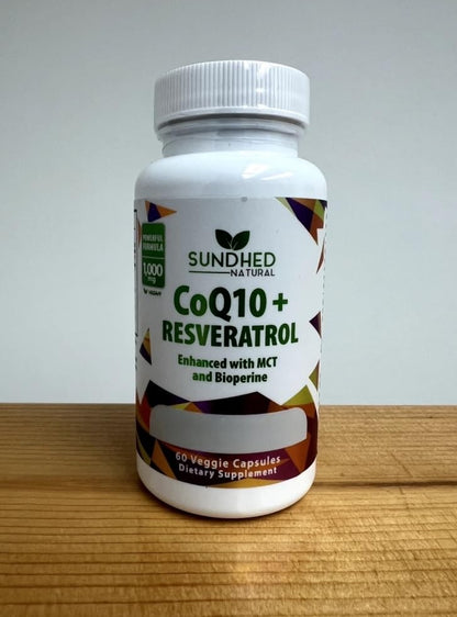 Sundhed Natural CoQ10 and Resveratrol Capsules - Powerful Antioxidant (Pack of 2)