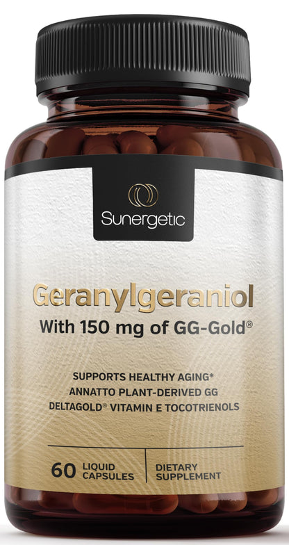 Sunergetic GG-GOLD 150mg Geranylgeraniol – 60 Capsules with DeltaGold Tocotrienols