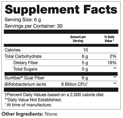 Tomorrow's Nutrition Sunfiber GI – 5g Prebiotic Fiber & 8B Probiotics | Low FODMAP