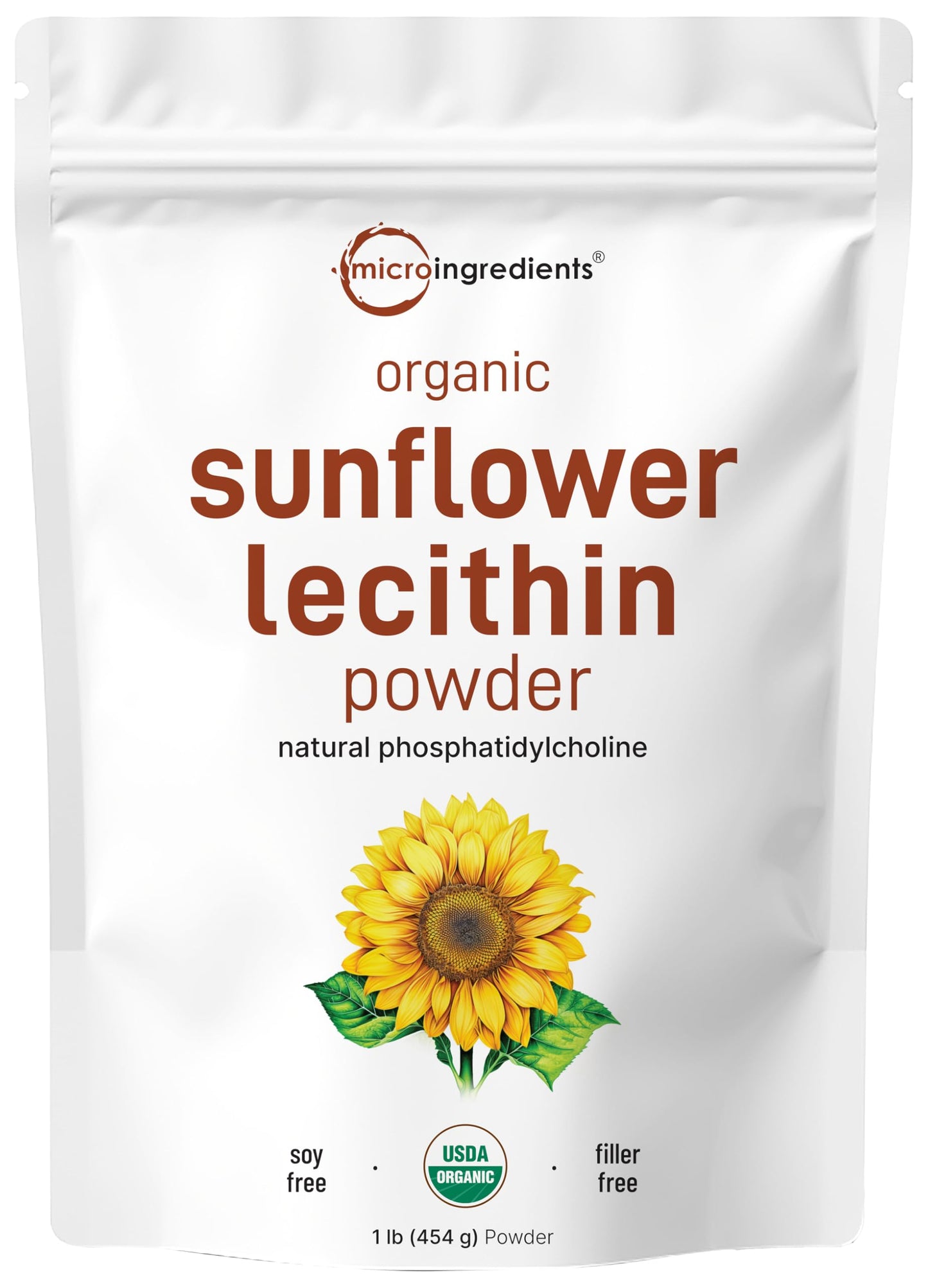 Organic Sunflower Lecithin Powder – 1 lb, Cold Pressed & Non-GMO
