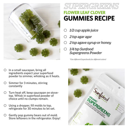 Sunfood Supergreens - Organic Greens Powder with Probiotics (8 oz)