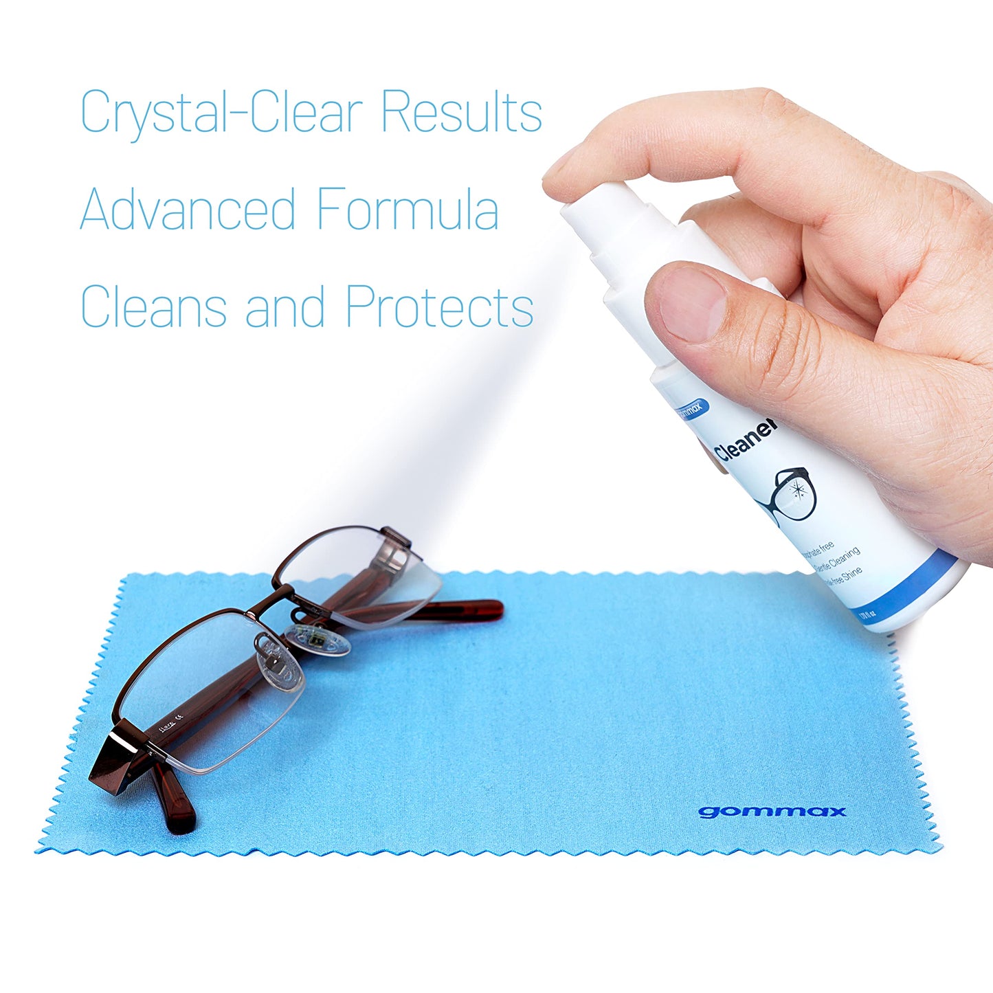 Lens Cleaner Kit with Glasses Cleaning Cloth & Spray – Safe for Coated Lenses (1.7 fl oz)